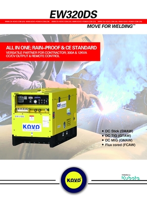 KOVO Gerador Diesel Pequeno Diesel Soldadores de Arco Portáteis 280CC/CV Corrente nominal EW320DST