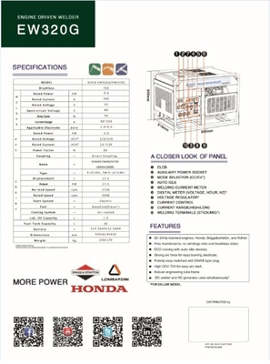 MOTOR DC KOVO EW320G Máquina geradora de solda a gasolina para o Groupe Autonome De Soudage